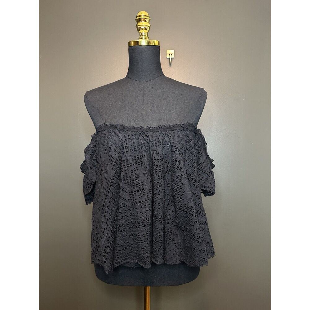 Free People Beach "free to be" crochet Eyelet Top‎ M Medium